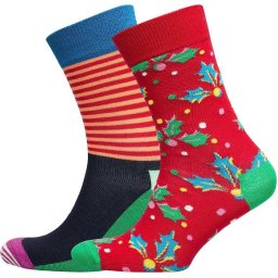 Happy Socks - 41/46 - Christmas Cracker Holly Giftbox - 2-pack