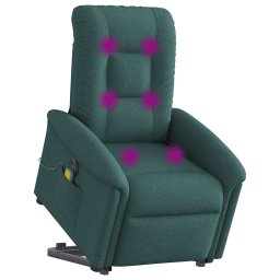 vidaXL Sta-op-massagestoel elektrisch verstelbaar stof donkergroen
