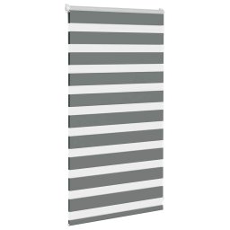 vidaXL Zebra rolgordijn 90x100 cm stofbreedte 85,9 cm donkergrijs