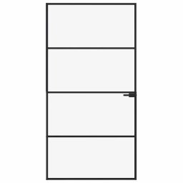 vidaXL Binnendeur 102x201,5 cm gehard glas en aluminium smal zwart