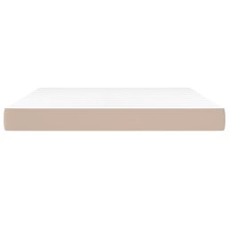 vidaXL Pocketveringmatras medium 160x200x20 cm kunstleer cappuccinokleurig