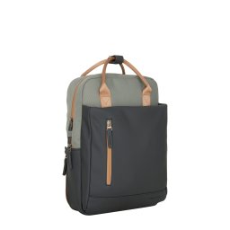 New Rebels Ferron Miami Rugzak 9L Waterafstotende Laptop Rugtas 13 inch Schooltas en Werktas van PU Nylon Comfortabel Antracite
