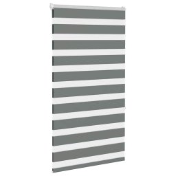 vidaXL Zebra rolgordijn 85x150 cm stofbreedte 80,9 cm donkergrijs