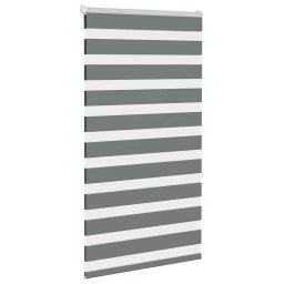 vidaXL Zebra rolgordijn 90x150 cm stofbreedte 85,9 cm donkergrijs