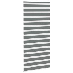 vidaXL Zebra rolgordijn 105x200 cm stofbreedte 100,9 cm donkergrijs