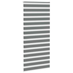 vidaXL Zebra rolgordijn 110x200 cm stofbreedte 105,9 cm donkergrijs
