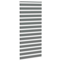 vidaXL Zebra rolgordijn 115x200 cm stofbreedte 110,9 cm donkergrijs