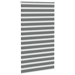 vidaXL Zebra rolgordijn 130x200 cm stofbreedte 125,9 cm donkergrijs