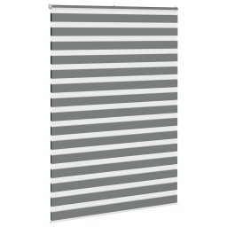 vidaXL Zebra rolgordijn 155x200 cm stofbreedte 150,9 cm donkergrijs