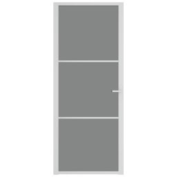 vidaXL Binnendeur 83x201,5 cm ESG-glas en aluminium wit