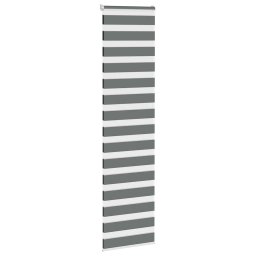 vidaXL Zebra rolgordijn 65x230 cm stofbreedte 60,9 cm donkergrijs