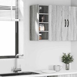 vidaXL Bovenkast Riga 20x29,5x60 cm bewerkt hout grijs sonoma eikenkleurig