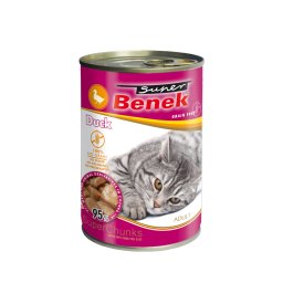 10x415g Super Benek graanvrije Chunks in saus Eend natvoer voor katten