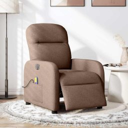 vidaXL Massagestoel elektrisch verstelbaar stof bruin