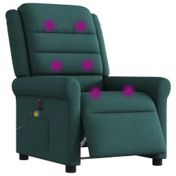 vidaXL Massagestoel elektrisch verstelbaar stof donkergroen