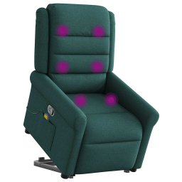 vidaXL Sta-op-massagestoel verstelbaar stof donkergroen