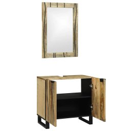 vidaXL Badkamerkastenset 2 st Naturel Massief Mango Hout