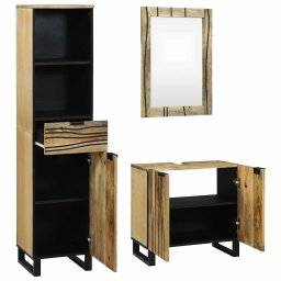 vidaXL Badkamermeubelset 3 st Bruin 38 x 33 x 160 cm Bewerkt hout