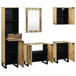 vidaXL Badkamermeubelset 5 st Bruin 38 x 33 x 160 cm Bewerkt hout
