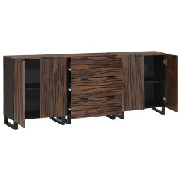 vidaXL Dressoir set 3 st Bruin 180 x 33 x 75 cm Massief Mango Hout