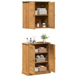 vidaXL Badkamermeubelset met plank VIGO 2 pcs Bruin en Honingbruin
