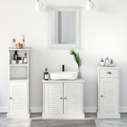 vidaXL Badkamermeubelset 4 st Antiek wit Massief grenenhout