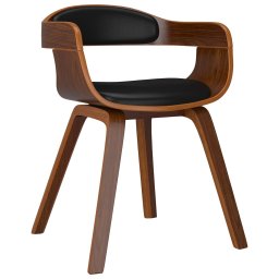 vidaXL Eetkamerstoelen 6 st gebogen hout en kunstleer zwart
