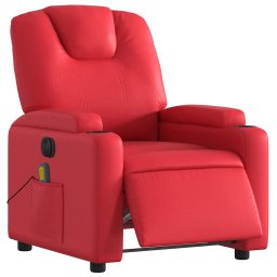 vidaXL Massagestoel verstelbaar elektrisch kunstleer rood
