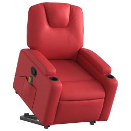 vidaXL Sta-op-massagestoel verstelbaar kunstleer rood