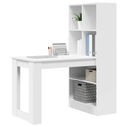vidaXL Bureau Wit Bewerkt hout 122 x 67 x 145 cm