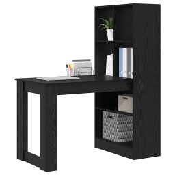 vidaXL Bureau Zwart Eiken 122 x 67 x 145 cm Bewerkt hout