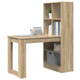 vidaXL Bureau Sonoma Eiken 122 x 67 x 145 cm Bewerkt hout
