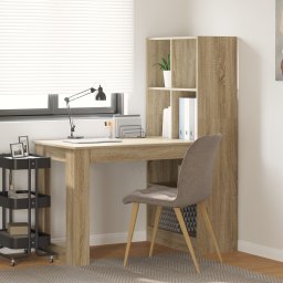 vidaXL Bureau Sonoma Eiken Bewerkt hout 122 x 67 x 145 cm