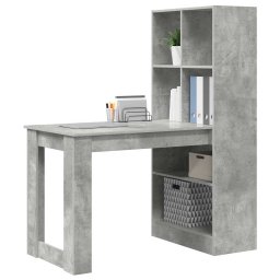 vidaXL Bureau Beton Grijs 122 x 67 x 145 cm Bewerkt hout