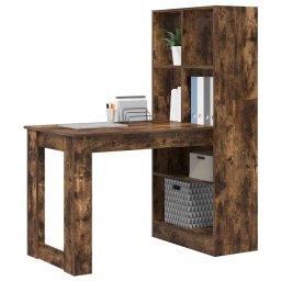 vidaXL Bureau Gerookt eiken 122 x 67 x 145 cm Bewerkt hout