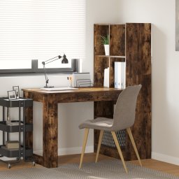 vidaXL Bureau Gerookt eiken Bewerkt hout 122 x 67 x 145 cm