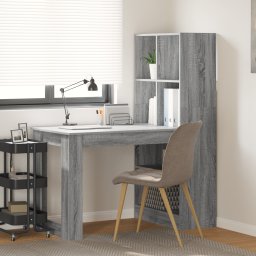 vidaXL Bureau Grijs Sonoma Bewerkt hout 122 x 67 x 145 cm