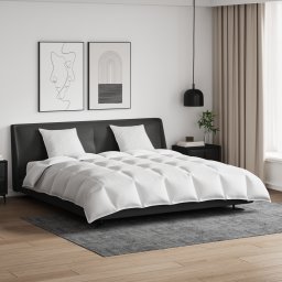 vidaXL Dekbed Set met kussen 3 st Wit Donsveertjes