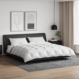 vidaXL Dekbed Set met kussen 3 st Wit Donsveertjes