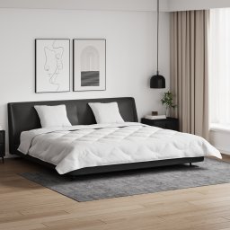 vidaXL Dekbed met Kussens 3 st Wit Microfiber en Dons Feather