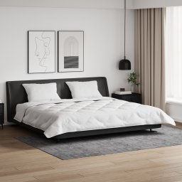 vidaXL Dekbed met Kussens 3 st Wit Microfiber en Dons Feather