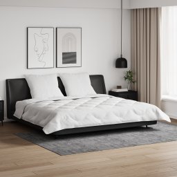 vidaXL Dekbed met Kussens 3 st Wit Microfiber en Dons Feather
