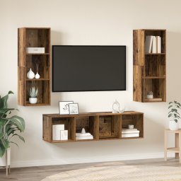 vidaXL Tv-meubelset 3 st Oud Hout Bewerkt hout