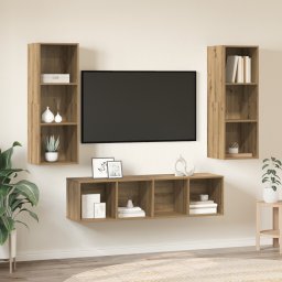 vidaXL Tv-meubelset 3 st Artisan Eiken Bewerkt hout