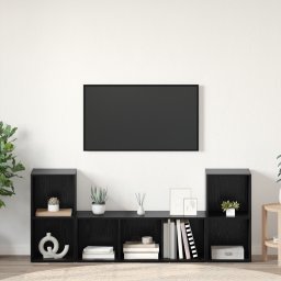vidaXL Tv-meubelset 3 st Zwart Bewerkt hout