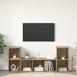 vidaXL Tv-meubelset 3 st Bruin Bewerkt hout