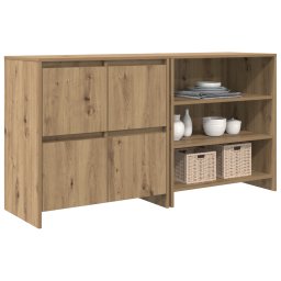 vidaXL Dressoir 2 pcs Artisan Eiken 70 x 41 x 75 cm Bewerkt hout