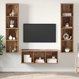 vidaXL Tv-meubelset 3 st Oud Hout Bewerkt hout
