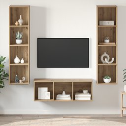 vidaXL Tv-meubelset 3 st Artisan Eiken Bewerkt hout