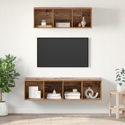vidaXL Tv-meubelset 2 st Oud Hout Bewerkt hout
